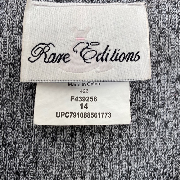 NWT Girls Teen Rare Editions sz 14 cold shoulder Long Sleeve Stretch Gray - Picture 5 of 10